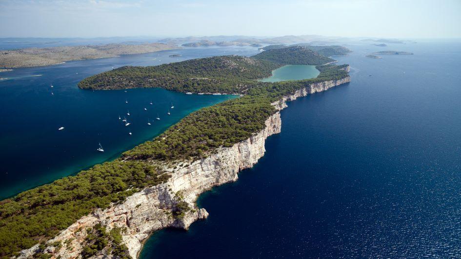 Dugi Otok z lotu ptaka klify